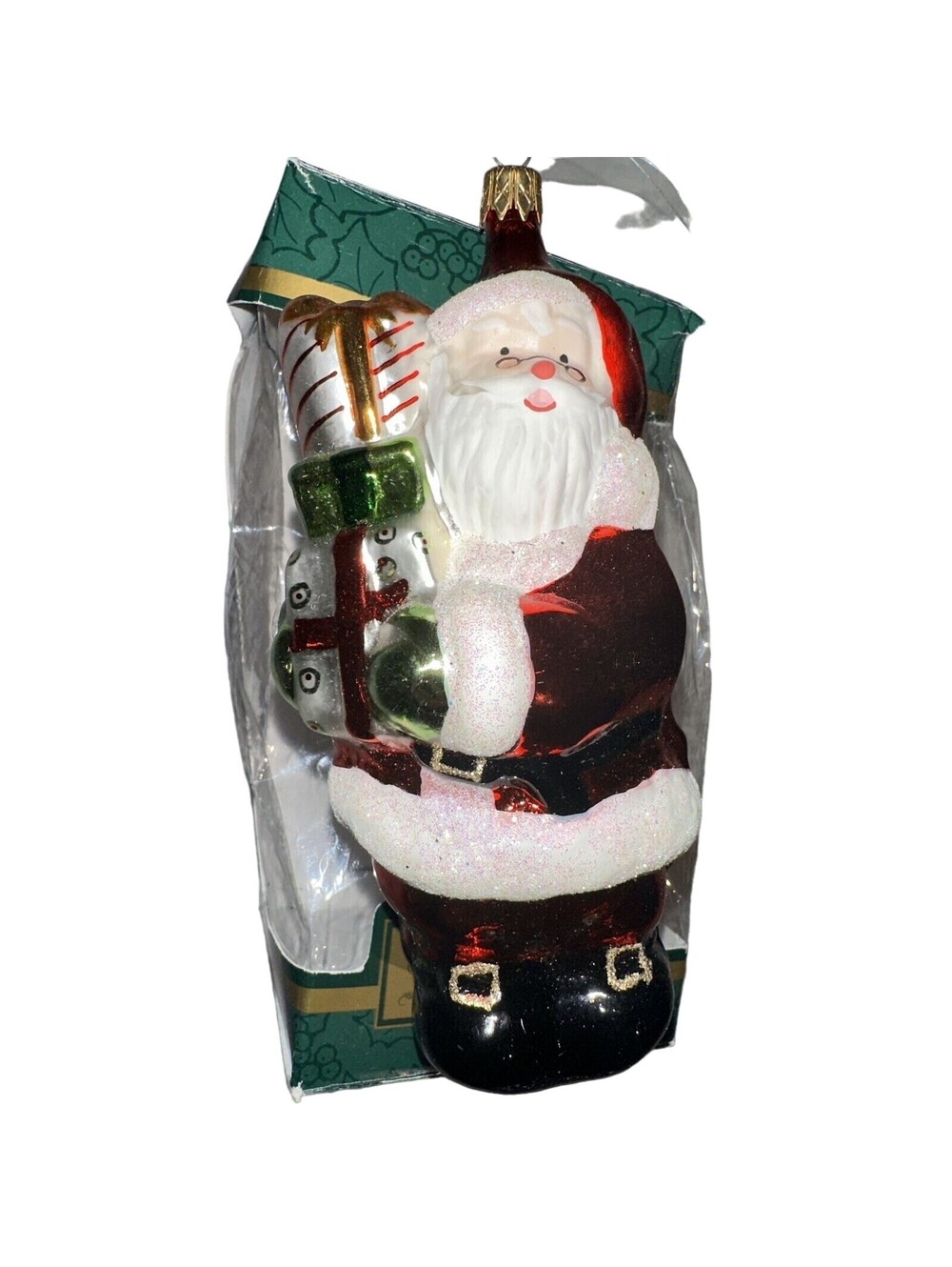 Kurt Adler Kringle Glass Santa Ornament Hand Blown In Colombia Signed Christmas
